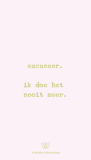 nooit meer